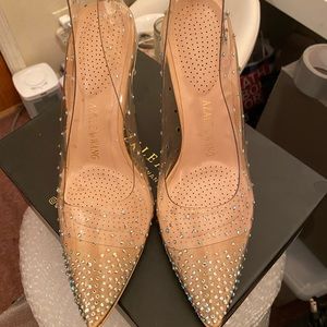 silver rhinestone heels